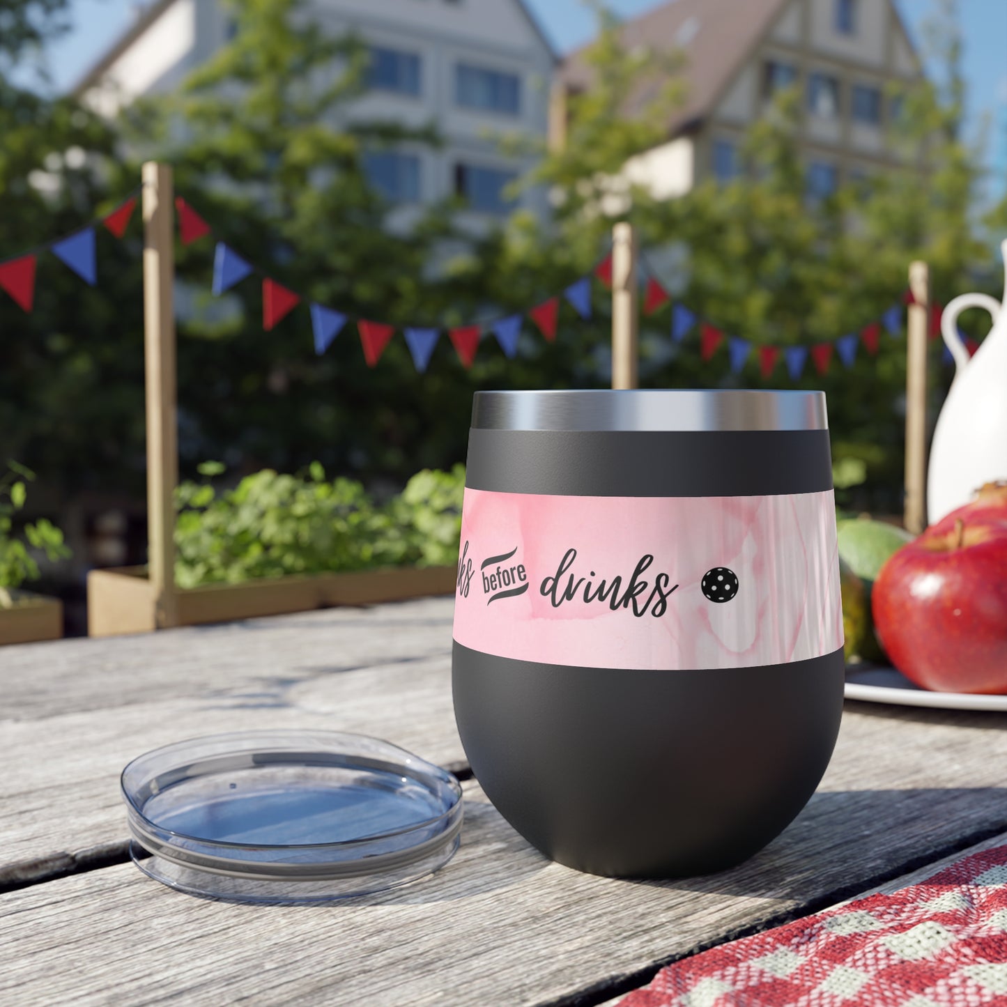 Dinks Before Dinks Pink Watercolor Art Wine Tumbler