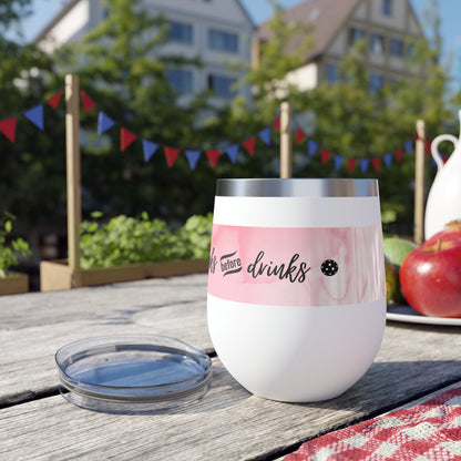 Dinks Before Drinks Pink Watercolor Art Wine Tumbler