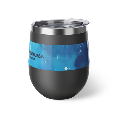 Wine & Pickleball Blue Watercolor Art Wine Tumbler