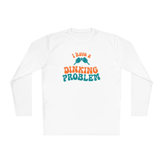 I Have a Dinking Problem Retro Orange/Teal Long Sleeve Performance Tee