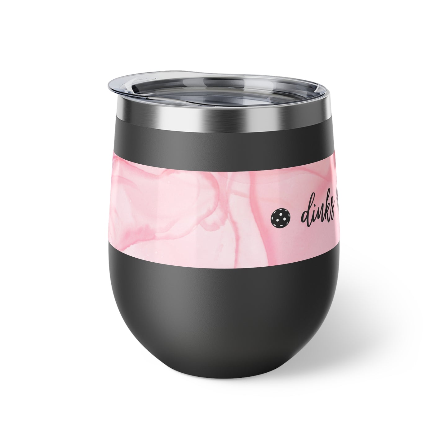 Dinks Before Drinks Pink Watercolor Art Wine Tumbler