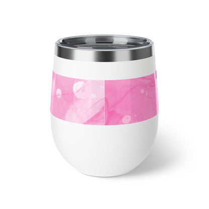 Wine & Pickleball Pink Watercolor Art Wine Tumbler