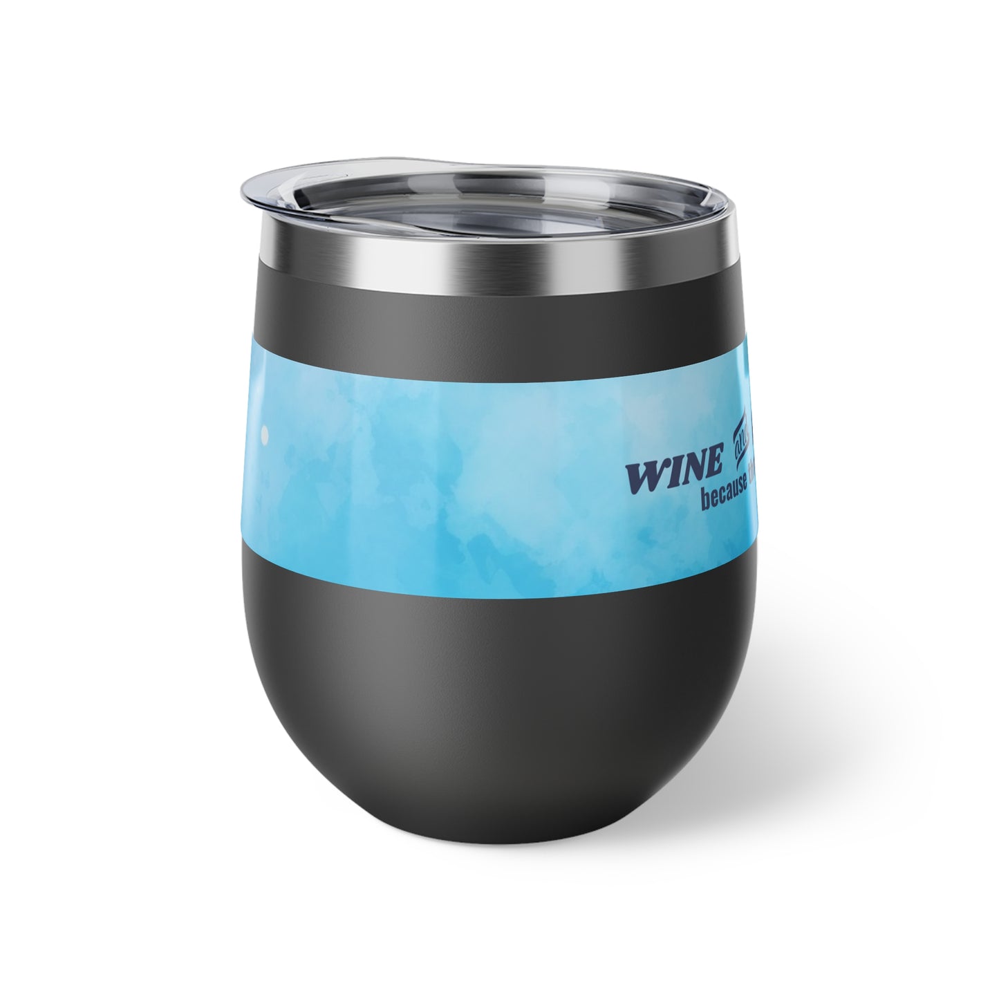 Wine & Pickleball Blue Watercolor Art Wine Tumbler