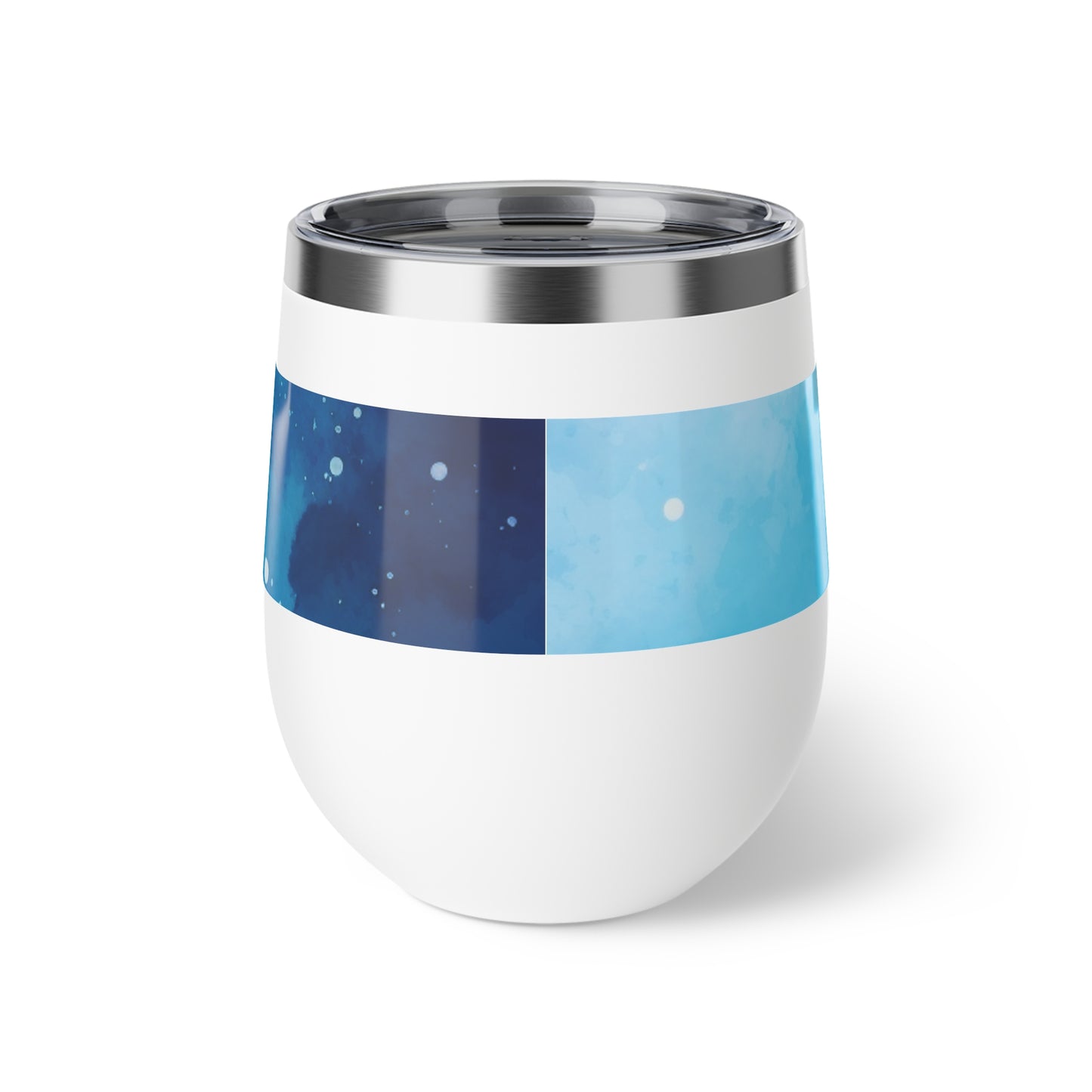 Wine & Pickleball Blue Watercolor Art Wine Tumbler