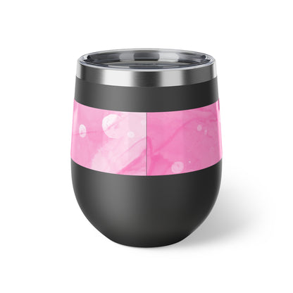 Wine & Pickleball Pink Watercolor Art Wine Tumbler