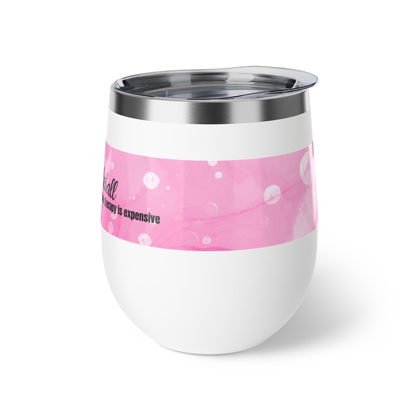 Wine & Pickleball Pink Watercolor Art Wine Tumbler