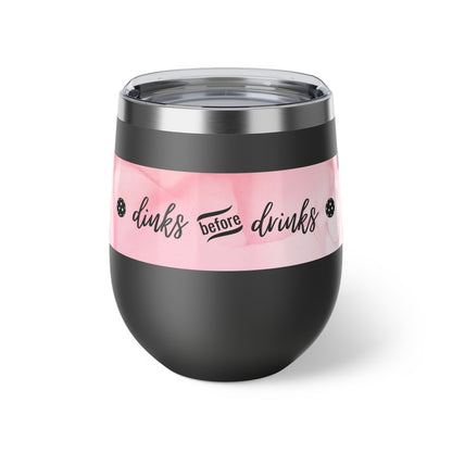 Dinks Before Drinks Pink Watercolor Art Wine Tumbler