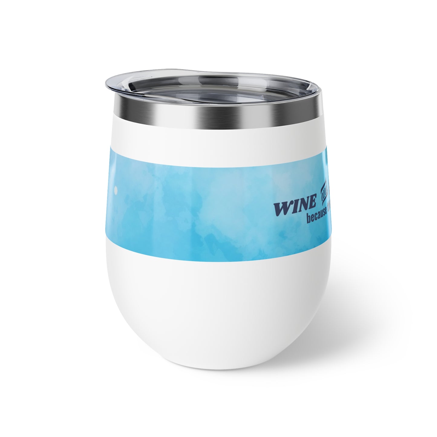 Wine & Pickleball Blue Watercolor Art Wine Tumbler