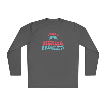 I Have a Dinking Problem Pink/Teal Retro Long Sleeve Performance Tee