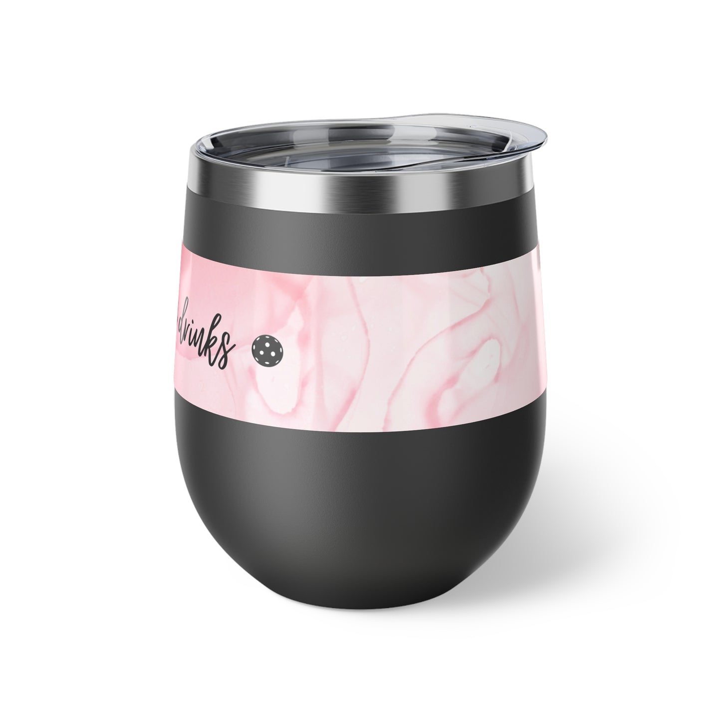 Dinks Before Drinks Pink Watercolor Art Wine Tumbler