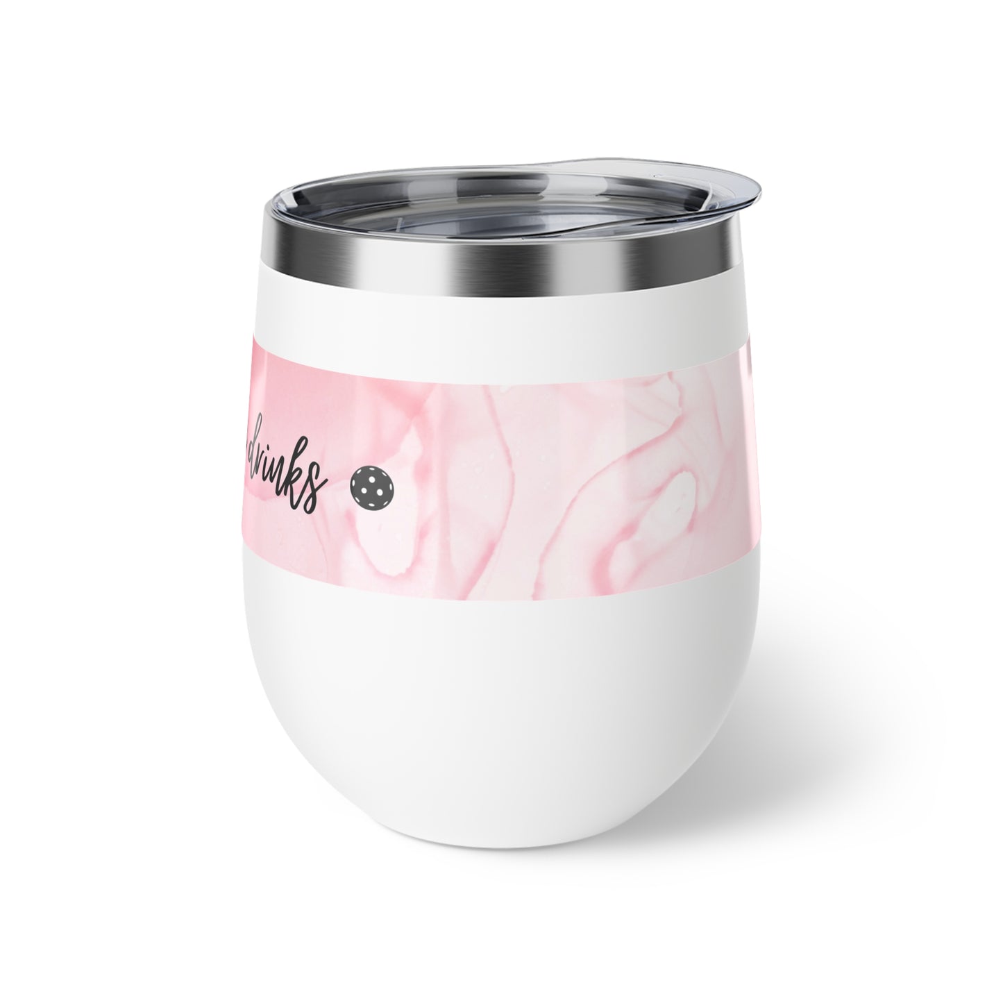 Dinks Before Drinks Pink Watercolor Art Wine Tumbler